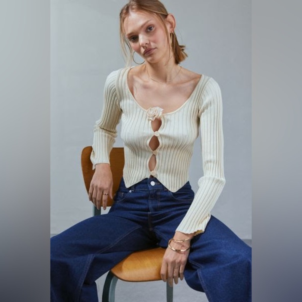 Kimchi Blue Sawyer Ribbed Knit Cardigan
